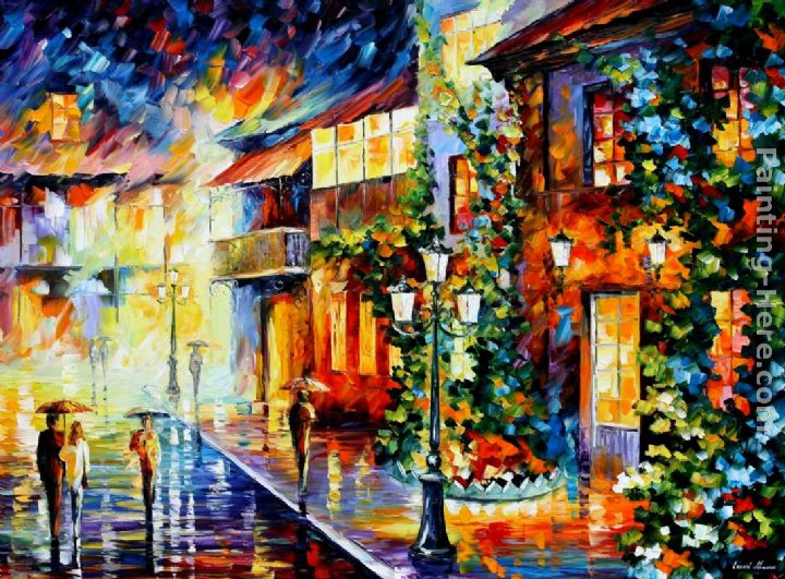 TOWN FROM THE DREAM painting - Leonid Afremov TOWN FROM THE DREAM art painting